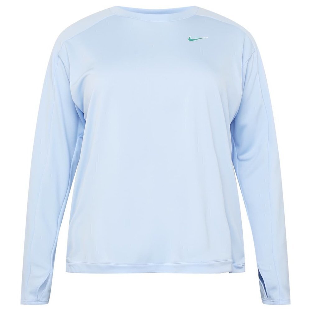 NWOT - Nike Logo Long Sleeve Blue Running Top with Green Logo on Back - Size 1X